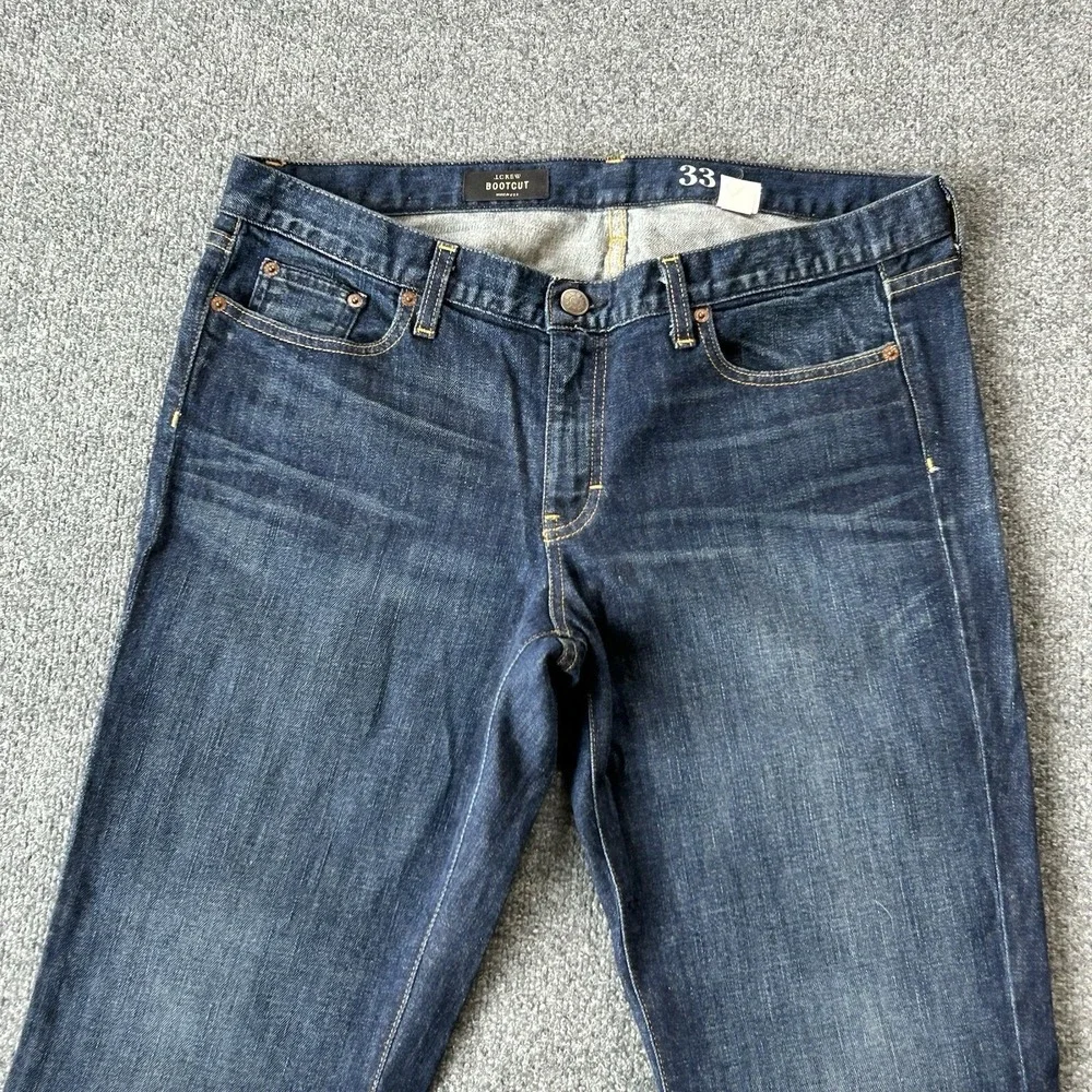 JCrew Jeans Womens 33S 36 X 31 Boot Cut Dark Wash‎ Stretch Denim USA Made